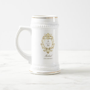 Caneca De Cerveja Acompanhante Barroco Dourado Personalizado