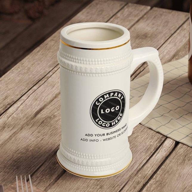 Caneca De Cerveja Adicione o logotipo da sua empresa e o slogan do s (Add Your Business Logo and Website Slogan Custom Beer Stein)