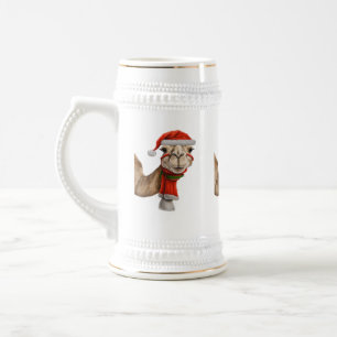 Caneca De Cerveja Adorável Camelo Fofo Usando Chapéu de Papai Noel N
