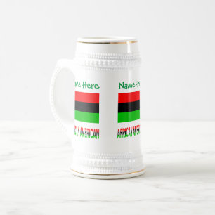 Caneca De Cerveja Afro-americano/Diáspora Sinalizador Verde Pessoal