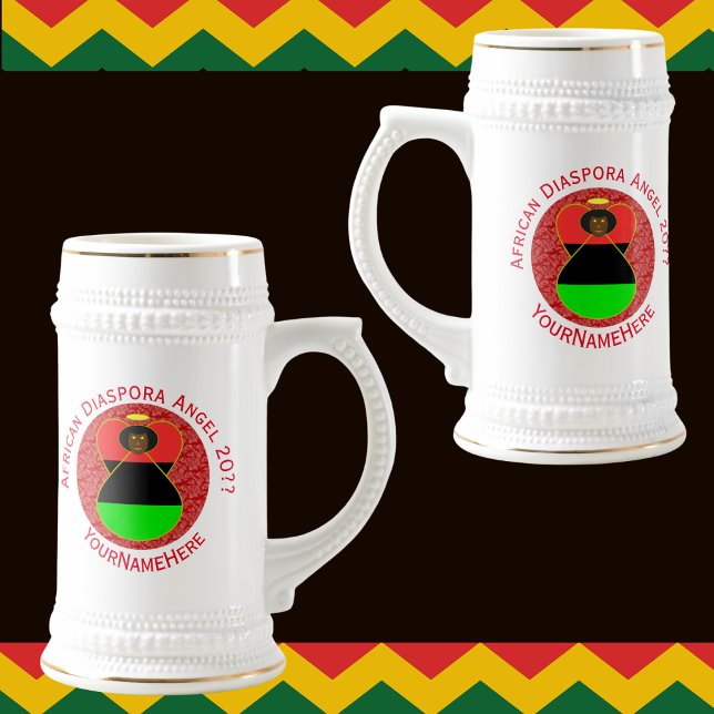 Caneca De Cerveja Afro-Diáspora Angel Red Personalizado (Criador carregado)