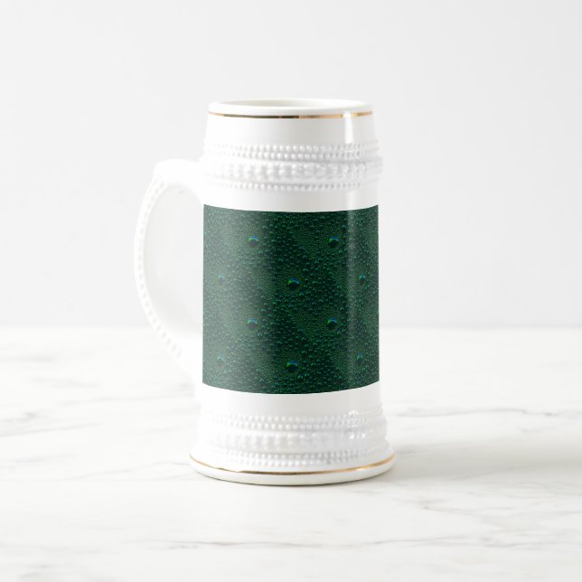Caneca De Cerveja Água cai no metal verde (Frente Esquerda)