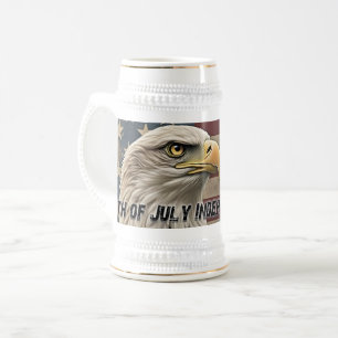 Caneca De Cerveja Águia Majestosa e Bandeira - Espírito de Liberdade