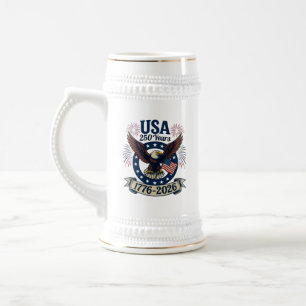 Caneca De Cerveja Águia Patriótica Americana 250 Anos 1776-2026