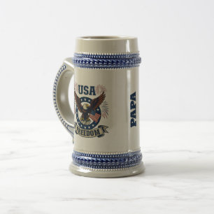 Caneca De Cerveja Águia Patriótica Americana Personalizada USA Liber