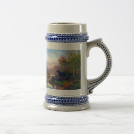 Caneca De Cerveja Alce Majestoso em um Acampamento de Paisagem Sueca