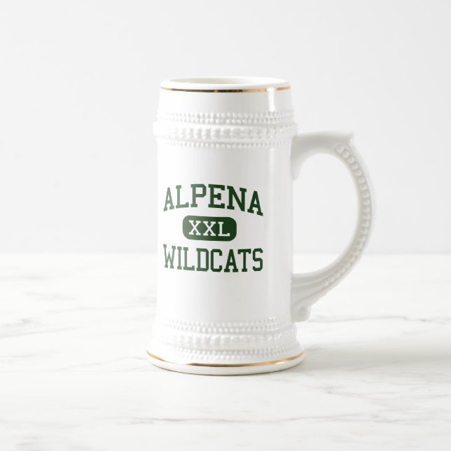 Caneca De Cerveja Alpena - Wildcats - segundo grau - Alpena Michigan (Direita)