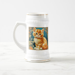 Caneca De Cerveja Alphonse Mucha Art Nouveau Cat