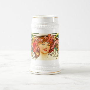 Caneca De Cerveja Alphonse Mucha Art Nouveau Daydre