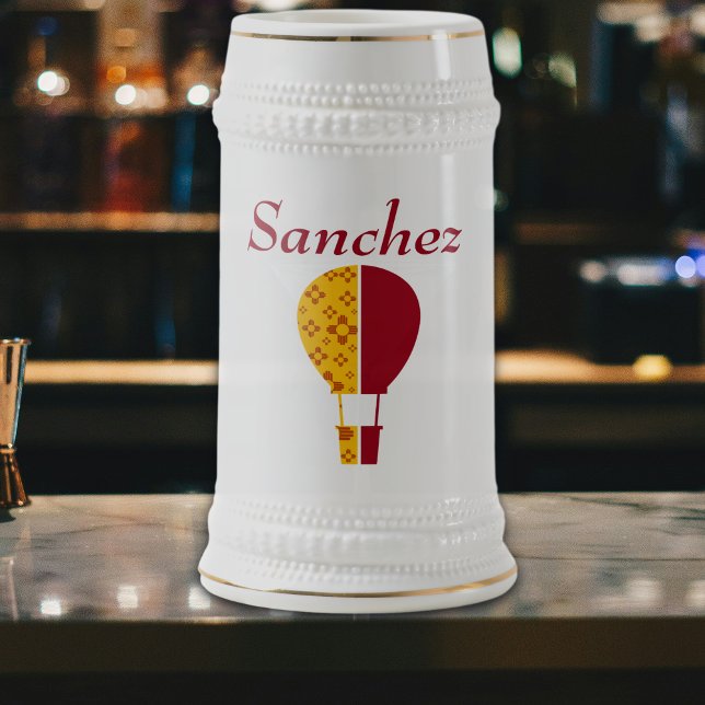 Caneca De Cerveja Amarelo Vermelho Novo México Zia Ar Quente Balão (Criador carregado)