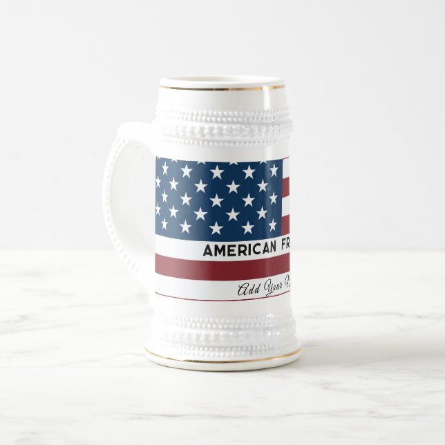 Caneca De Cerveja American Freedom Personalized Name (Frente Esquerda)