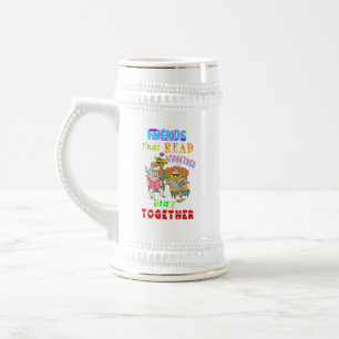 Caneca De Cerveja Amigos Que Leram Juntos Fiquem Juntos