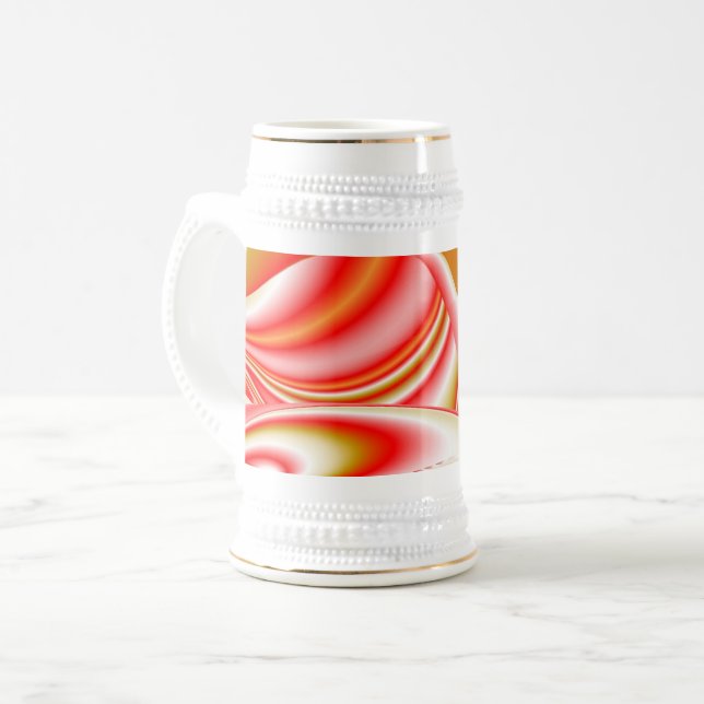 Caneca De Cerveja Amor e Abstrato 3D Rainbowart Dourado (Frente Esquerda)