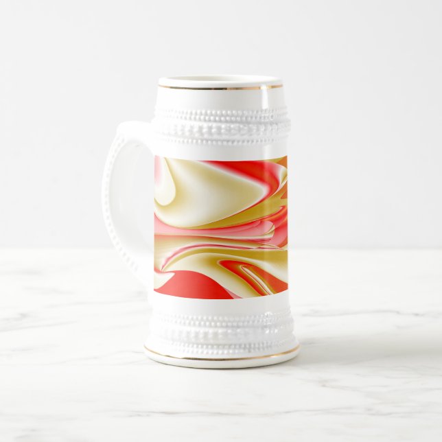 Caneca De Cerveja Amor e Abstrato 3D Rainbowart Dourado (Frente Esquerda)