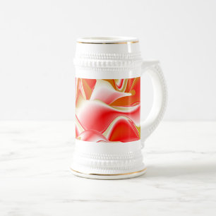 Caneca De Cerveja Amor e Abstrato 3D Rainbowart Dourado