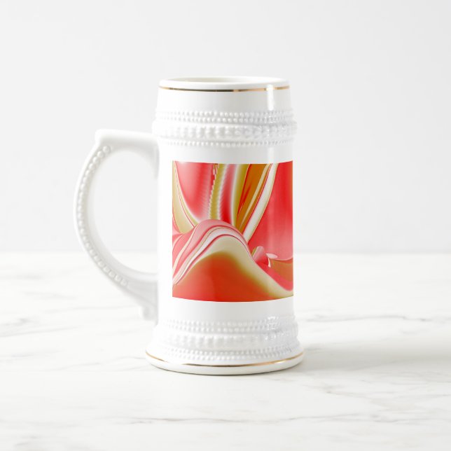 Caneca De Cerveja Amor e Abstrato 3D Rainbowart Dourado (Esquerda)