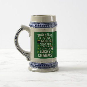 Caneca De Cerveja Amuleto da Sorte do Professor de São Patrício Trev