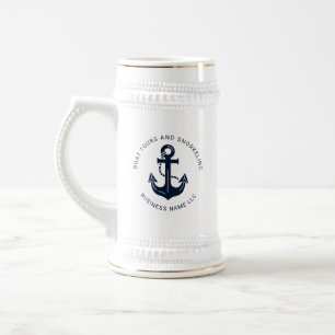 Caneca De Cerveja Âncora Azul Náutica Empresarial Personalizada