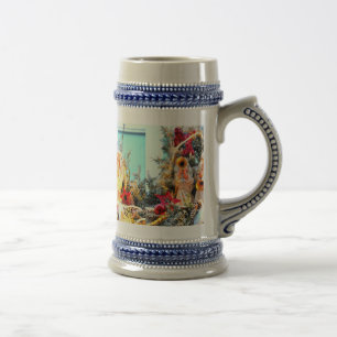 Caneca De Cerveja Anjos Feliz de Natal trombetando
