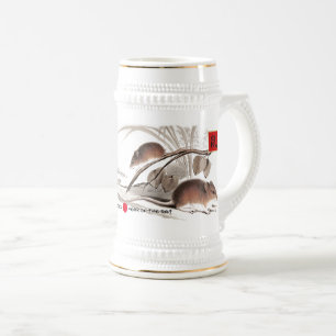 Caneca De Cerveja Ano Chinês do Rato Ano e nome personalizados