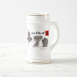 Caneca De Cerveja Ano Chinês do Rato | Ano Personalizado