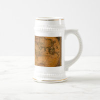 Antiguamente, Mug Bebendo do Mapa do Velho Mundo