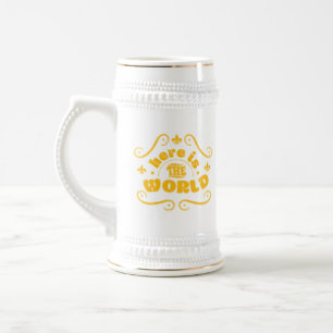 Caneca De Cerveja Aqui está o mundo