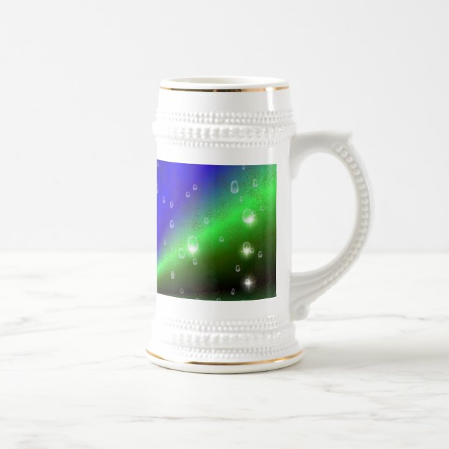 Caneca De Cerveja Arco-Íris Verde Azul em couro de pele elefante Opt (Direita)