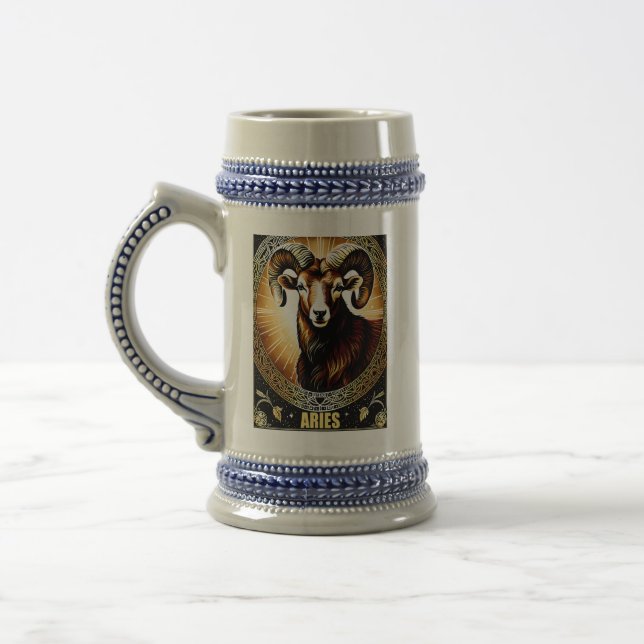 Caneca De Cerveja Aries - Sinal de astrologia (Esquerda)