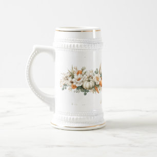 Caneca De Cerveja Arranjo Floral Boho Outono