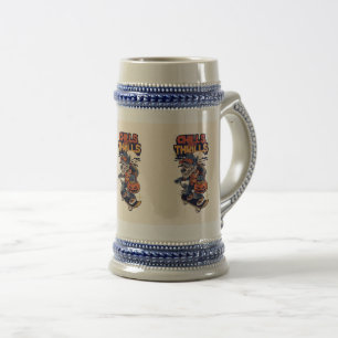 Caneca De Cerveja Arrepios e emoções - Design do Dia das Bruxas