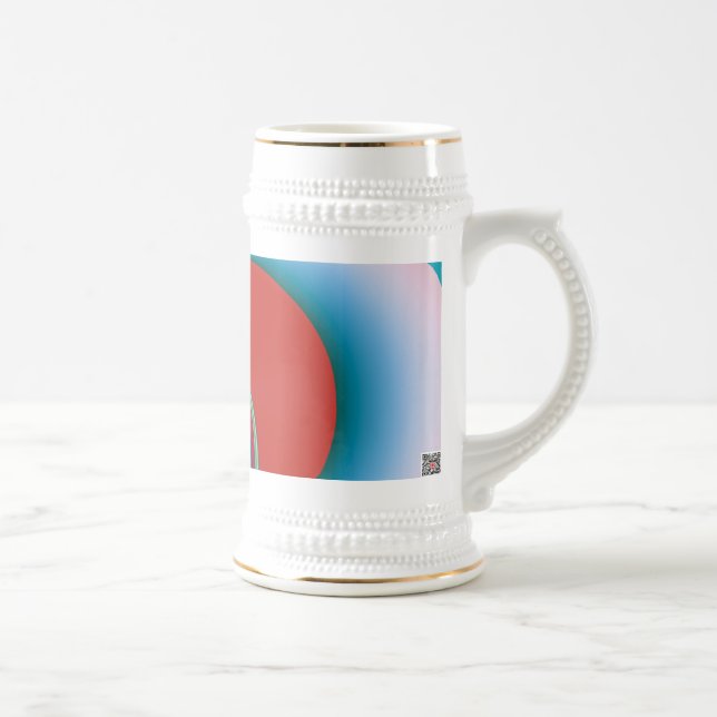 Caneca De Cerveja Arte Abstrata de Borboleta de Primavera com Explos (Direita)
