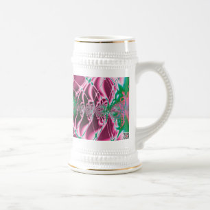 Caneca De Cerveja Arte abstrata flor vermelha