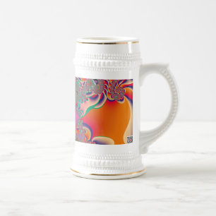 Caneca De Cerveja Arte Abstrata Meditação Vermelha