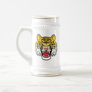 Caneca De Cerveja Arte de Rosto de Tigre Sorridente-21876