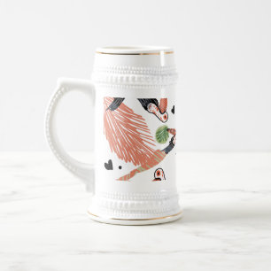 Caneca De Cerveja Arte de Verão Tropical de Pássaros Tucano