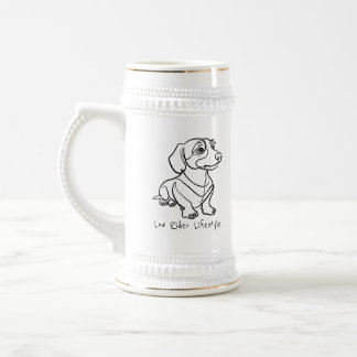 Caneca De Cerveja Arte em Linhas de Dachshund - Estilo de Vida Low R