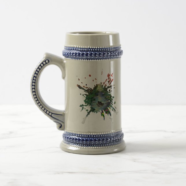Caneca De Cerveja Arte feita à mão - Árvores laranja (Esquerda)