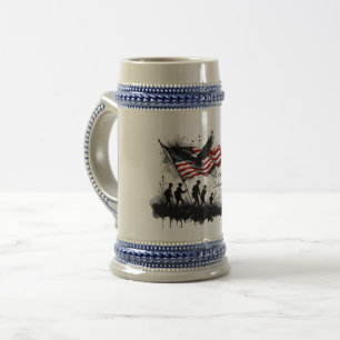 Caneca De Cerveja Arte Patriótica de 4 de Julho com Bandeira e Solda