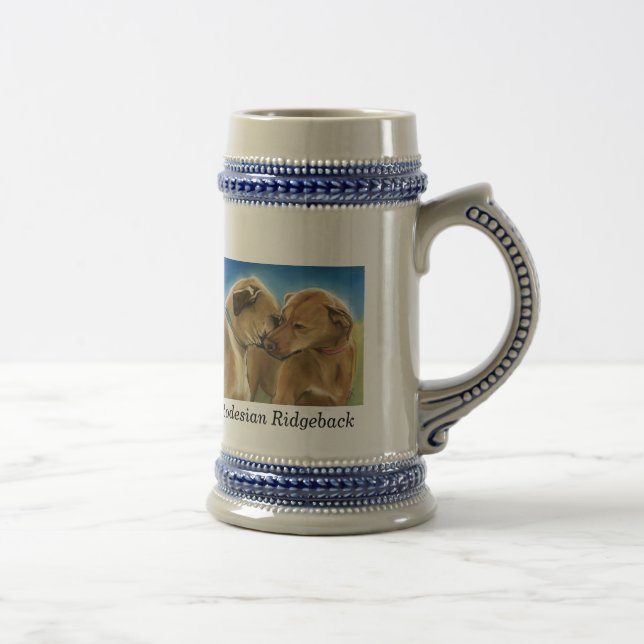 Caneca De Cerveja Arte Stien do cão de Rodesian Ridgeback (Direita)