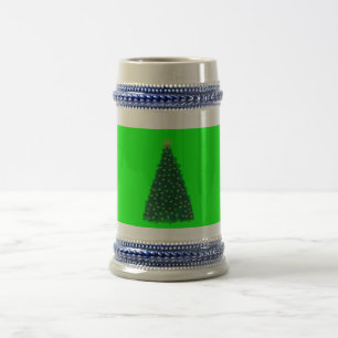 Caneca De Cerveja Árvore de Natal Verde, Cavalos Correntes Dourados,