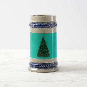 Caneca De Cerveja Árvore de Natal Verde, Cavalos Correntes Dourados,