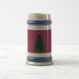 Caneca De Cerveja Árvore de Natal Verde, Cavalos Correntes Dourados,