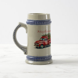 Caneca De Cerveja Árvore de Natal Vintage Red Truck