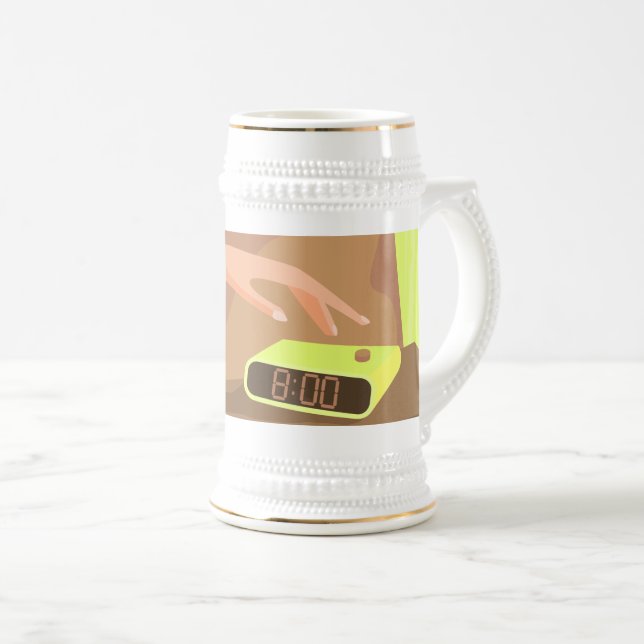 Caneca De Cerveja As garotas apertam o botão de snooze do despertado (Frente Esquerda)