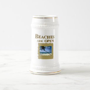 CANECA DE CERVEJA AS PRAIAS ESTÃO ABERTAS