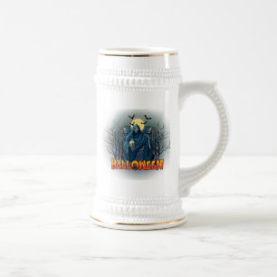 Caneca De Cerveja Assustador Esqueleto Noturno Halloween, Meu Humor