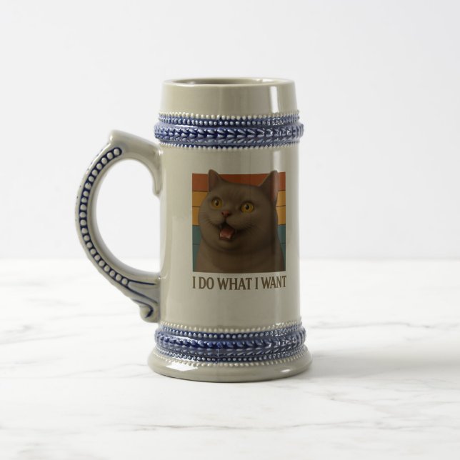 Caneca De Cerveja Atitude de Cat Retroativa (Esquerda)