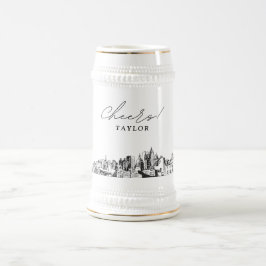 Caneca De Cerveja Atlanta Bridal Party Gift Skyline Personalizado