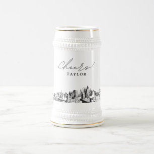 Caneca De Cerveja Atlanta Bridal Party Gift Skyline Personalizado